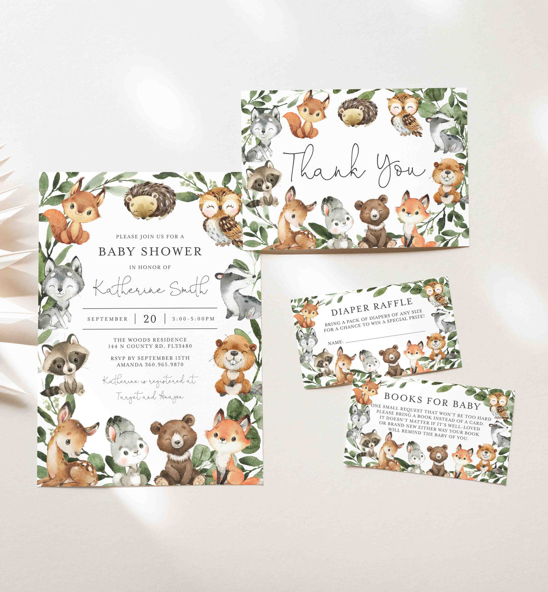 Baby Woodland Baby Shower Suite Printable