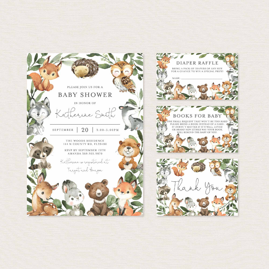 Baby Woodland Baby Shower Suite Printable