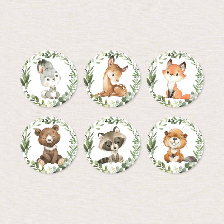 Baby Woodland Baby Shower Cupcake Toppers and Cupcake Wrappers Printable