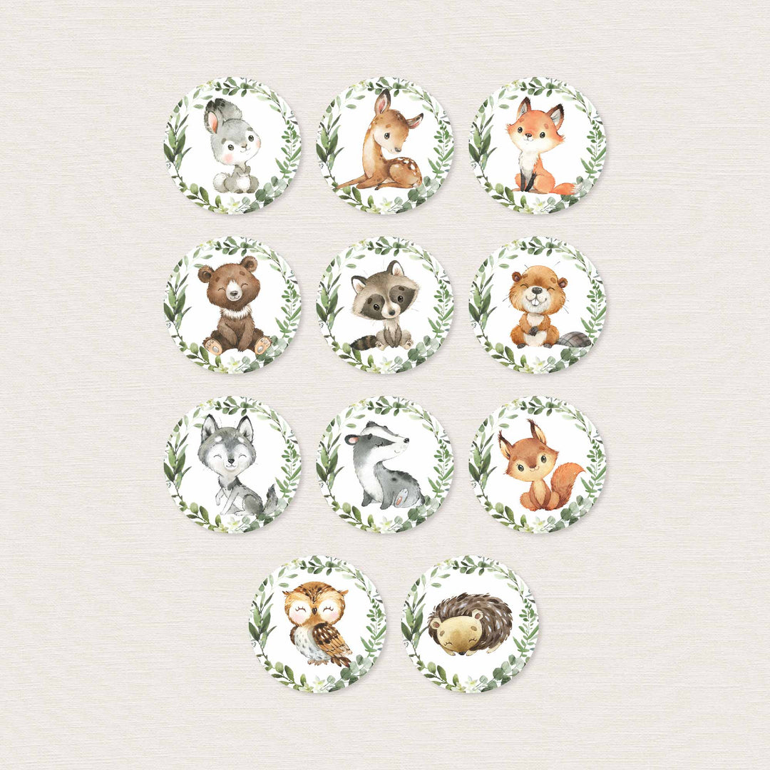 Baby Woodland Baby Shower Cupcake Toppers and Cupcake Wrappers Printable