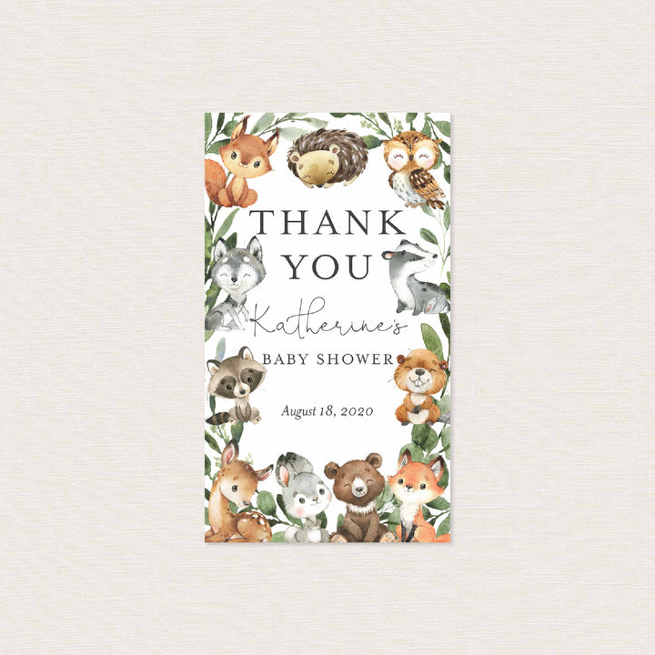 Baby Woodland Baby Shower Favour Tag Printable