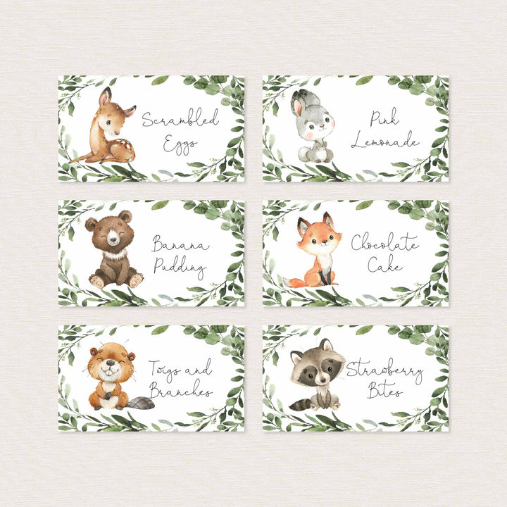 Baby Woodland Baby Shower Food Labels Printable