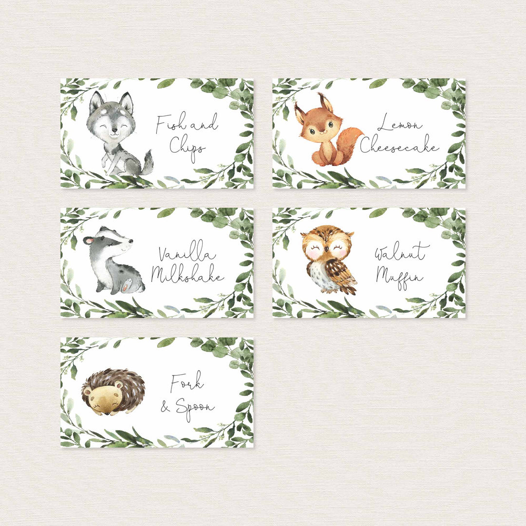 Baby Woodland Baby Shower Food Labels Printable