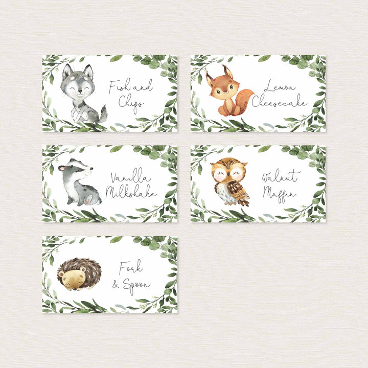 Baby Woodland Baby Shower Food Labels Printable