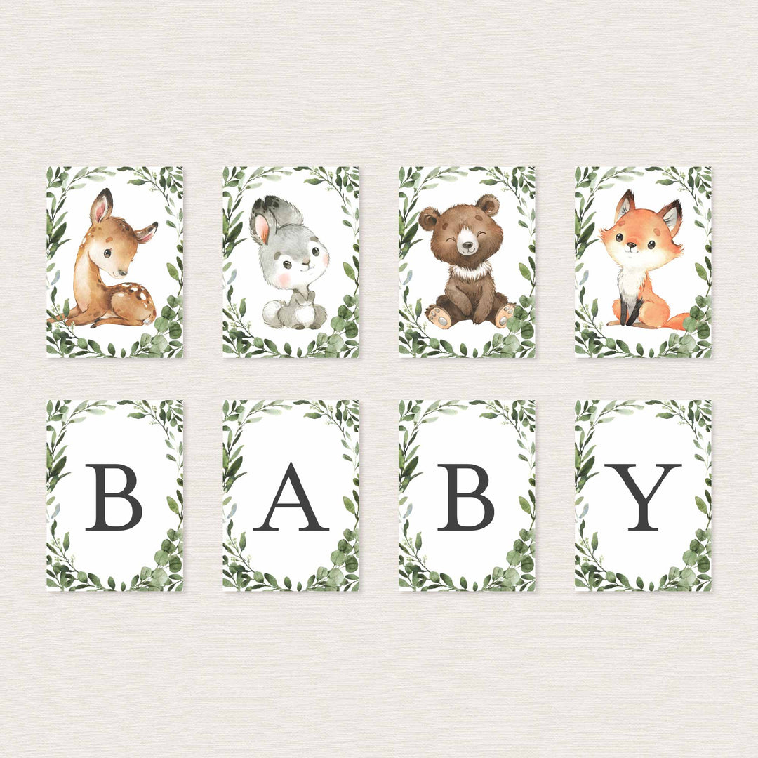 Baby Woodland Baby Shower Party Banner Printable