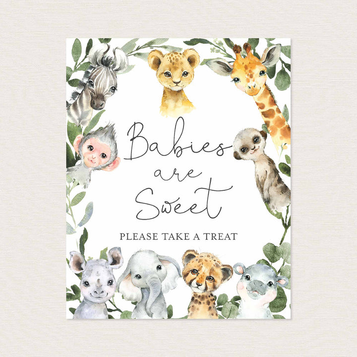 Little Safari Baby Shower Babies Are Sweet Sign Printable