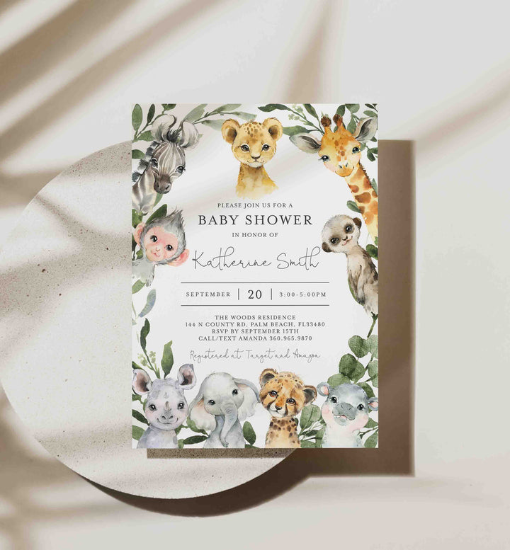 Little Safari Baby Shower Invitation Printable