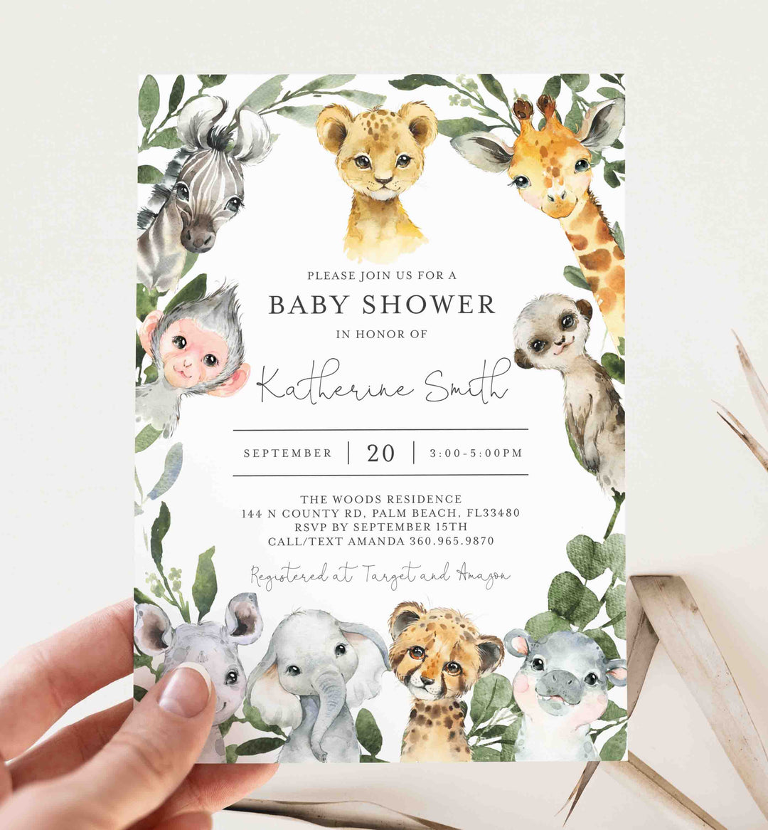 Little Safari Baby Shower Invitation Printable