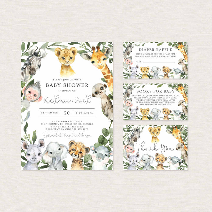 Little Safari Baby Shower Suite Printable