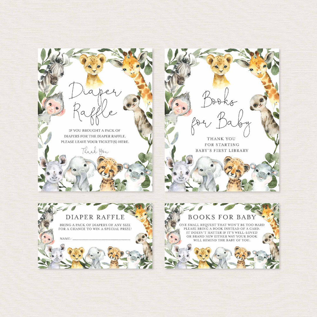 Little Safari Baby Shower Suite Printable