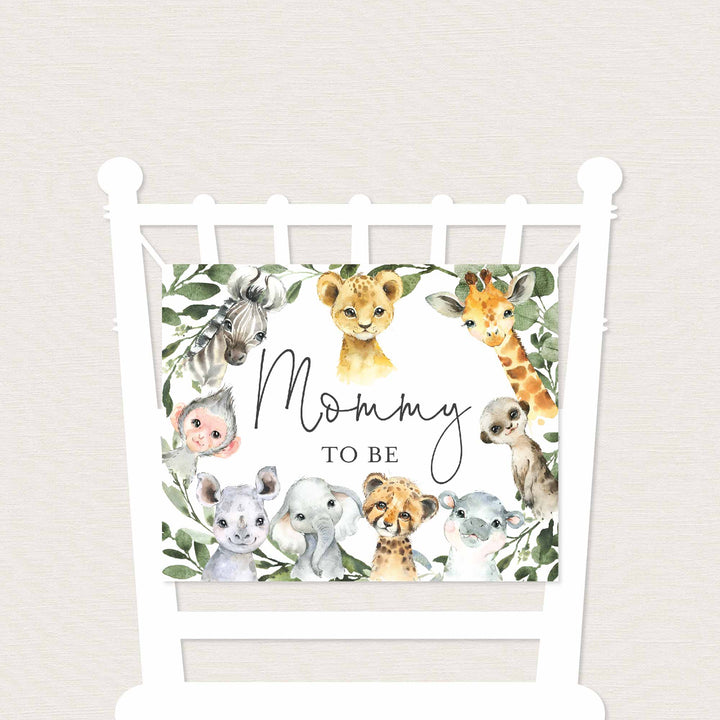 Little Safari Mummy and Daddy To Be Chair Sign Printable