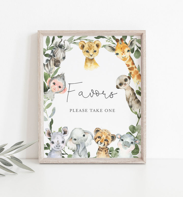 Little Safari Baby Shower Favours Sign Printable