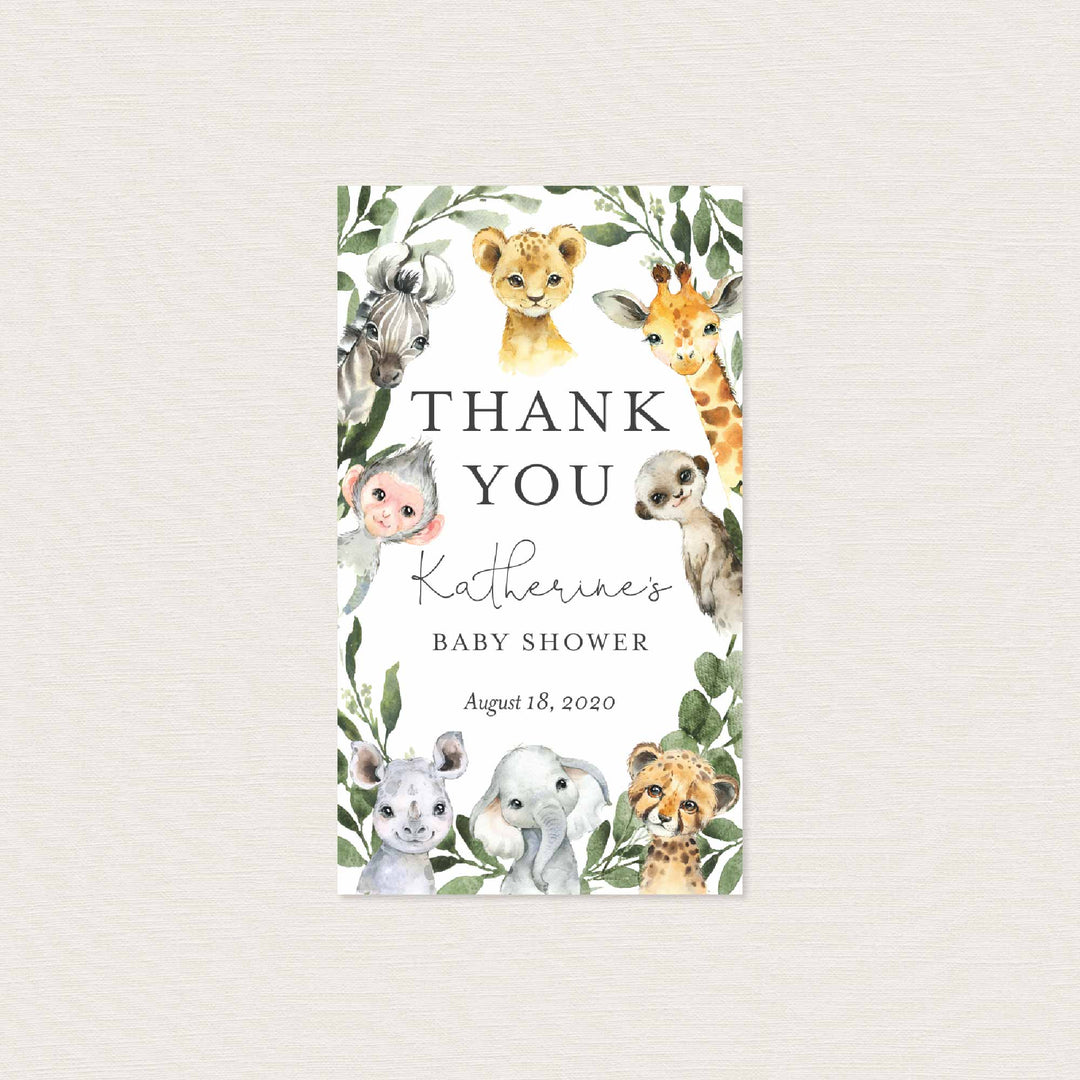 Little Safari Baby Shower Favour Tag Printable
