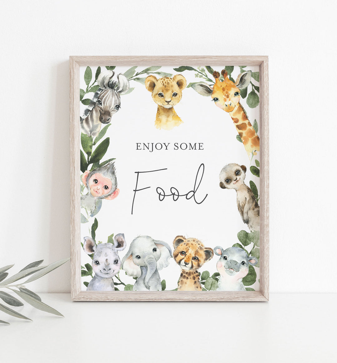 Little Safari Baby Shower Food and Drinks Sign Printable