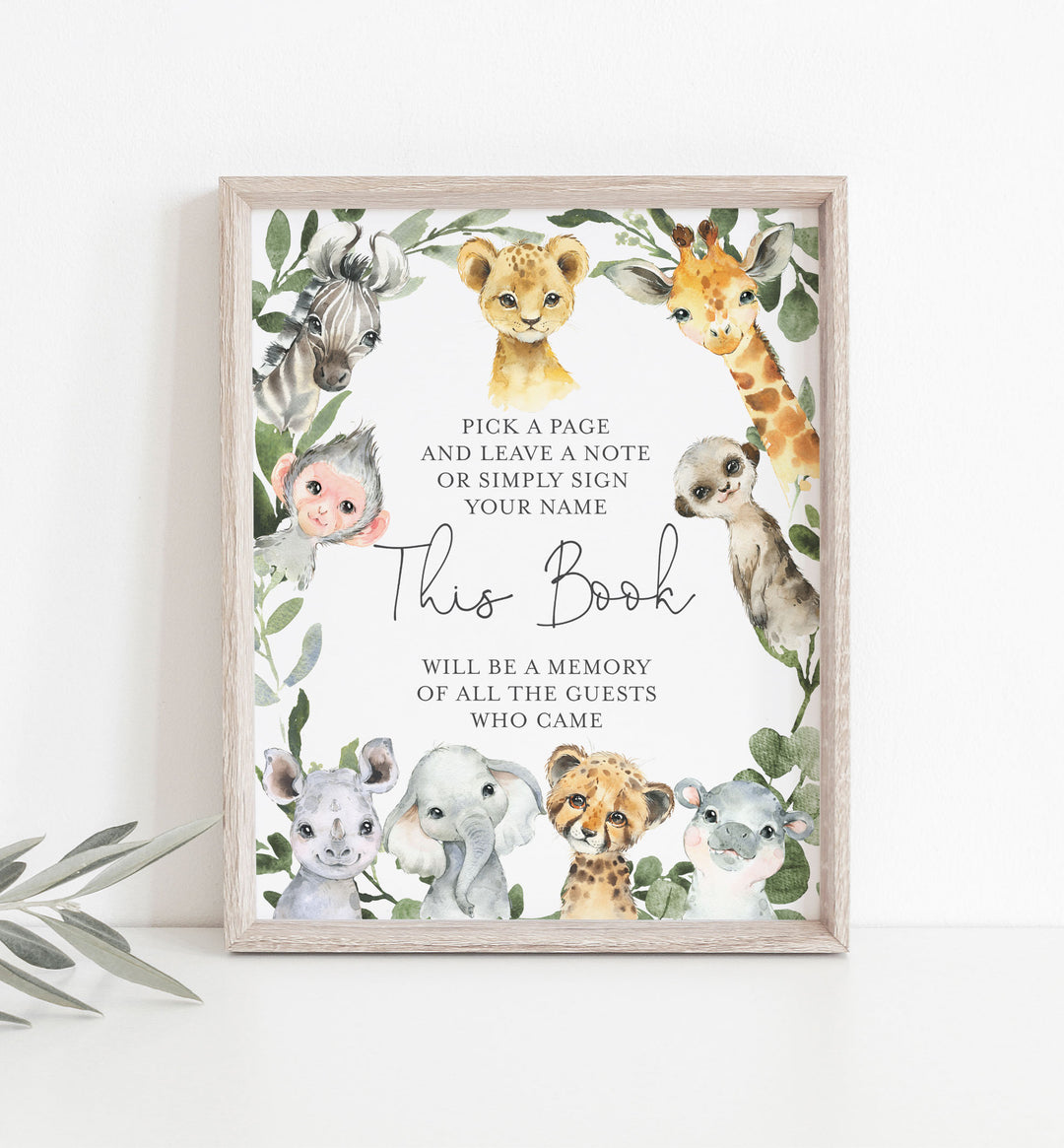 Little Safari Baby Shower Guestbook Sign