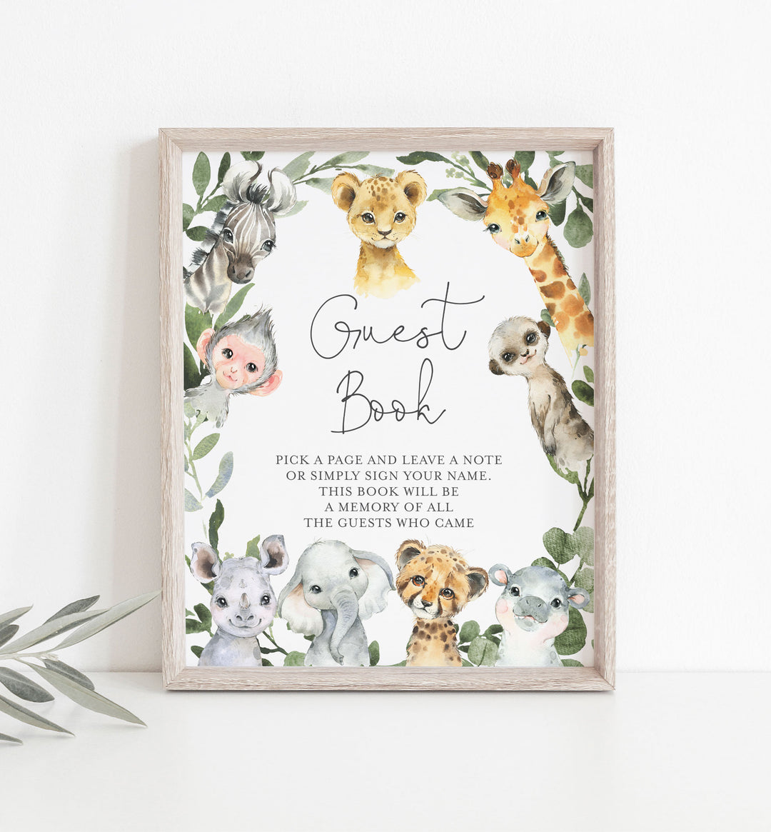 Little Safari Baby Shower Guestbook Sign