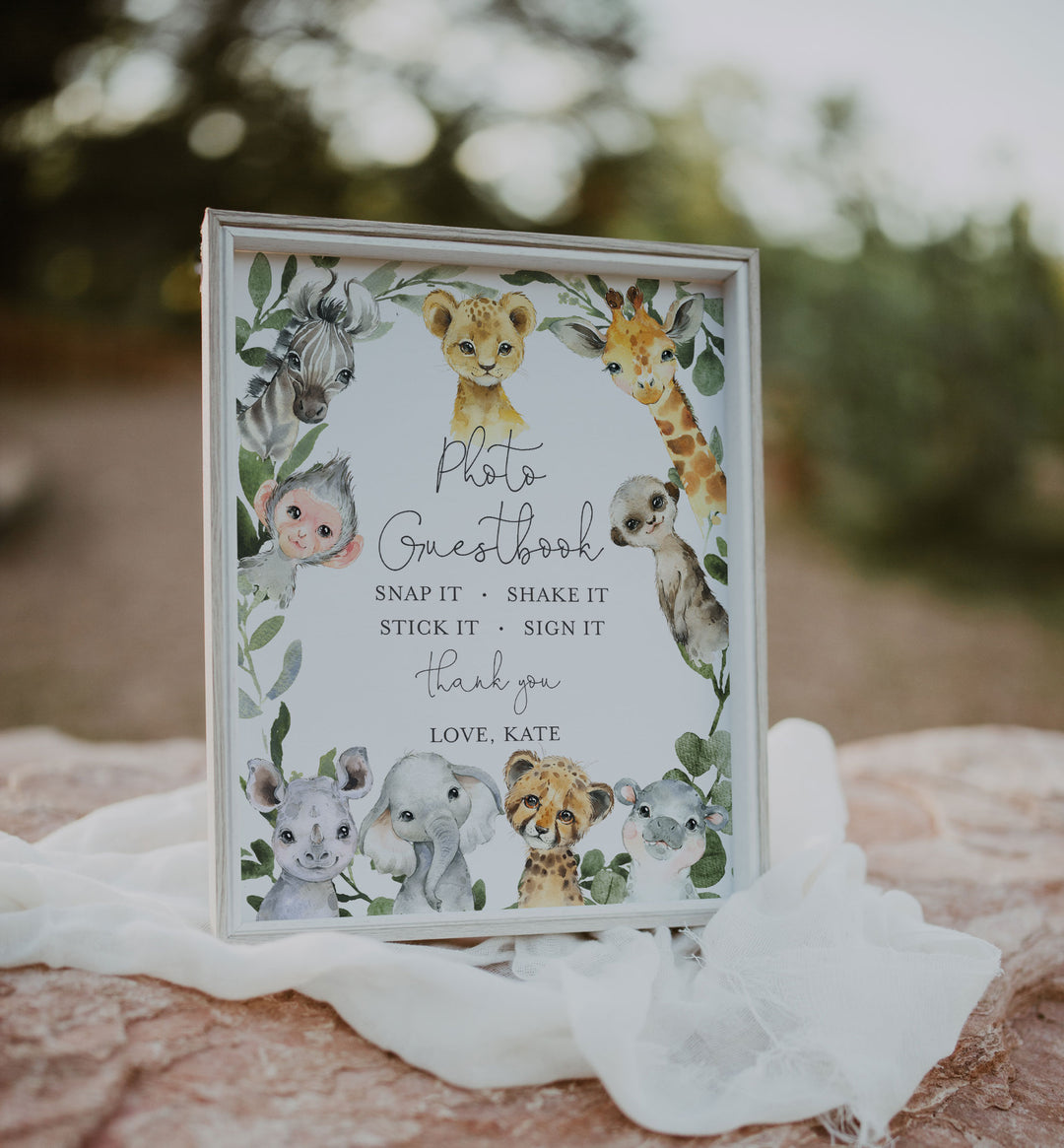 Little Safari Baby Shower Guestbook Sign