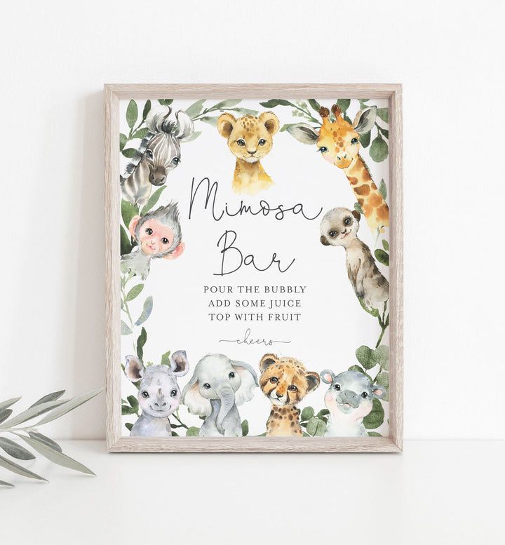 Little Safari Baby Shower Mimosa Bar Sign Printable