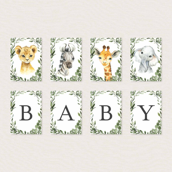 Little Safari Baby Shower Party Banner Printable