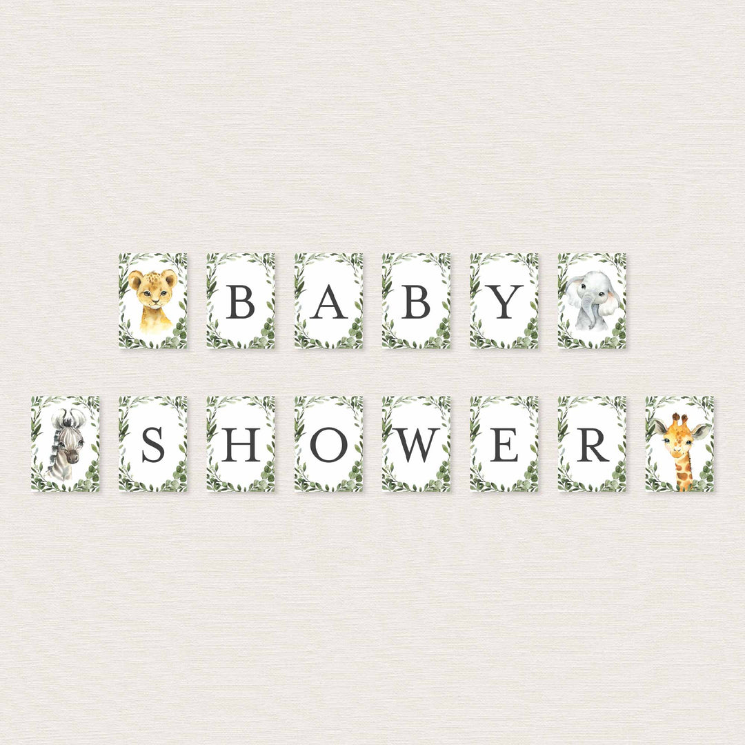 Little Safari Baby Shower Party Banner Printable