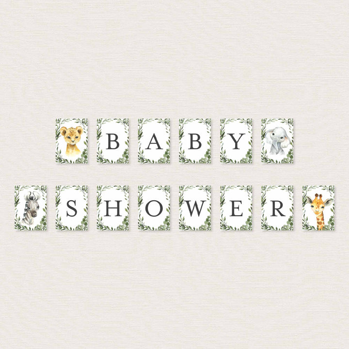 Little Safari Baby Shower Party Banner Printable