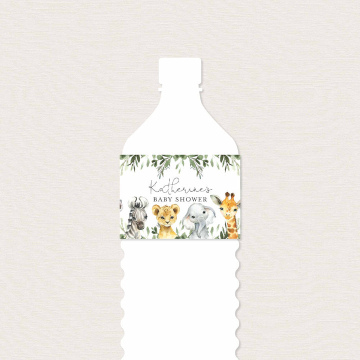 Little Safari Baby Shower Water Bottle Label Printable