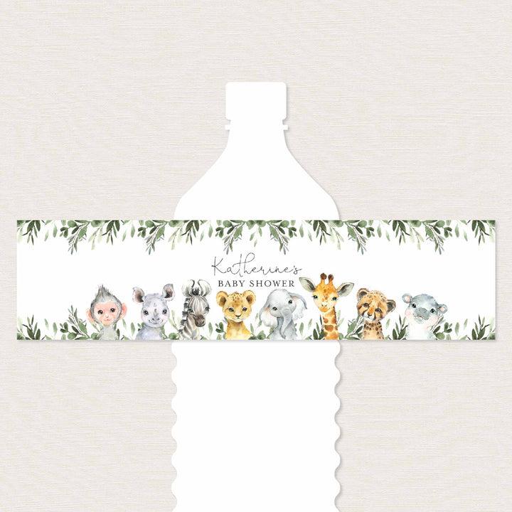 Little Safari Baby Shower Water Bottle Label Printable