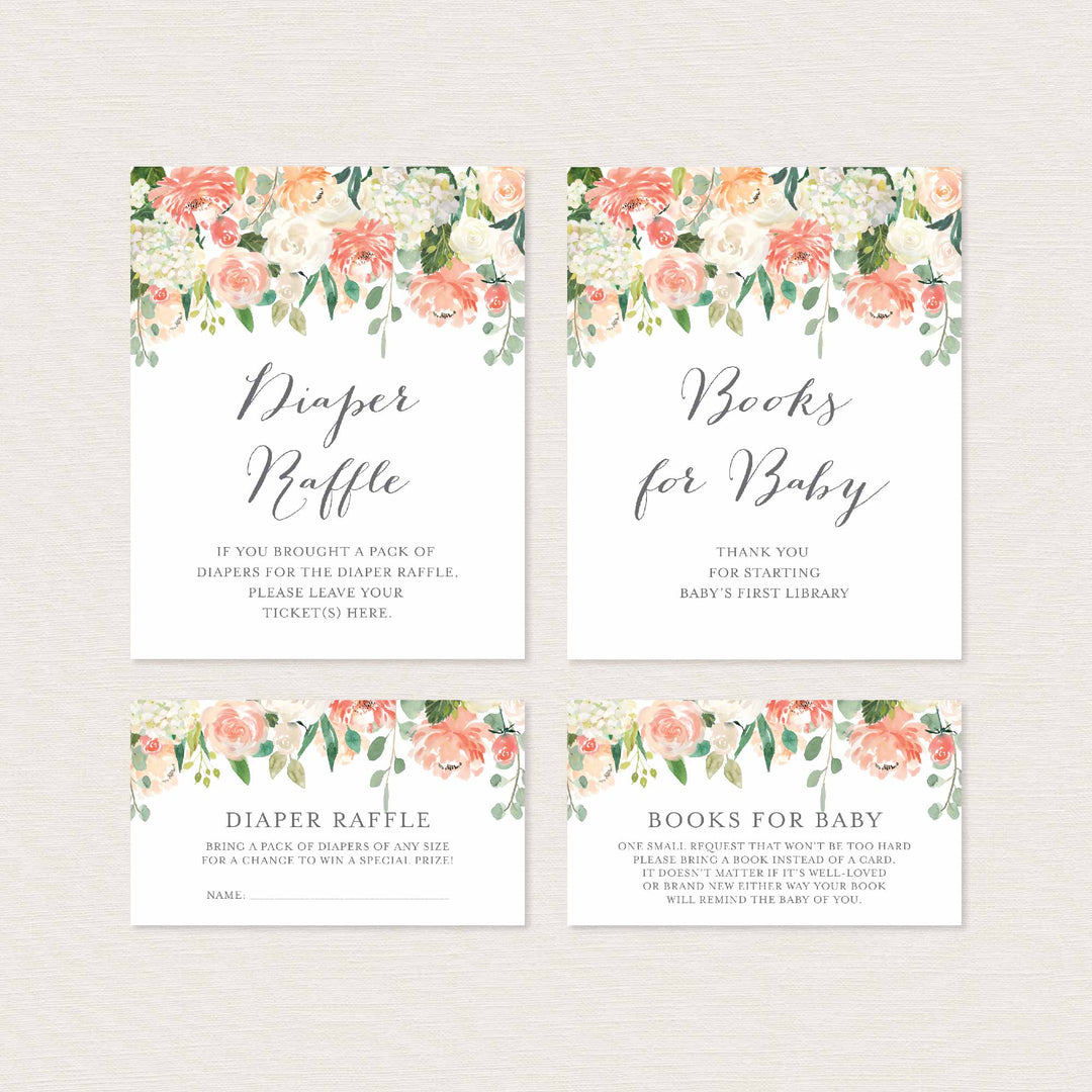 Peach and Cream Baby Shower Suite Printable