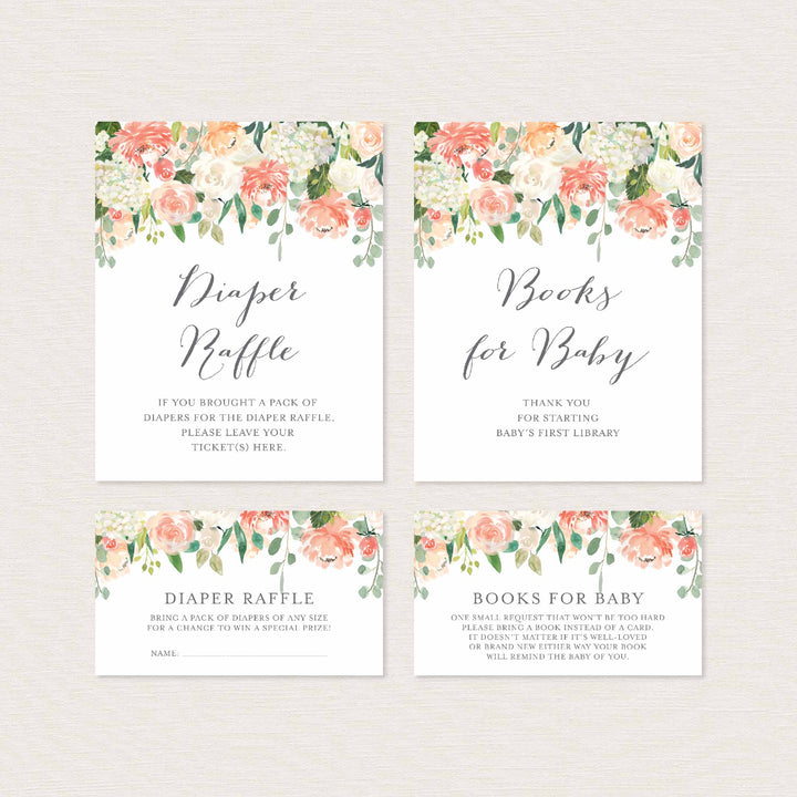 Peach and Cream Baby Shower Suite Printable