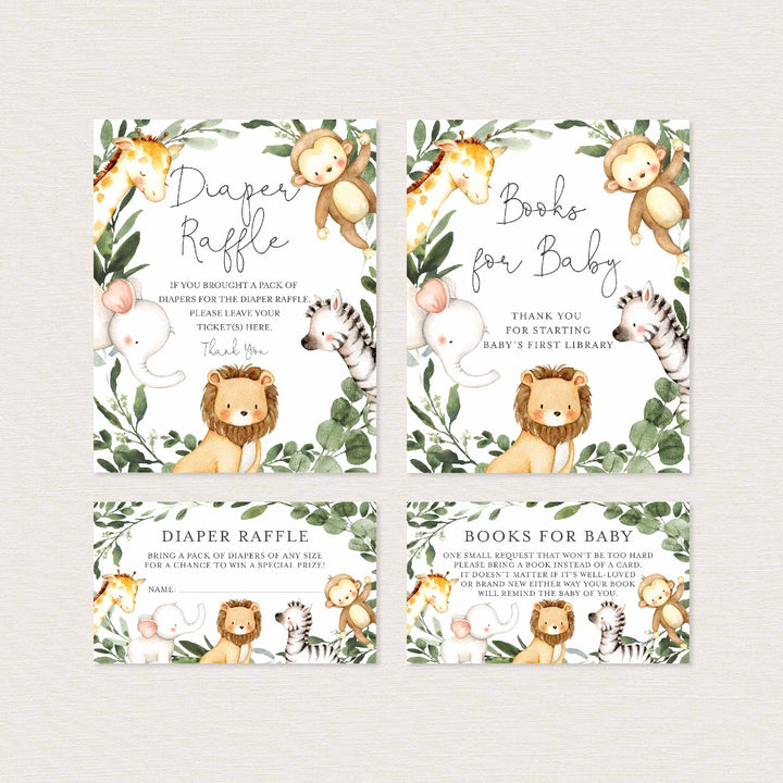 Safari Friends Baby Shower Suite Printable