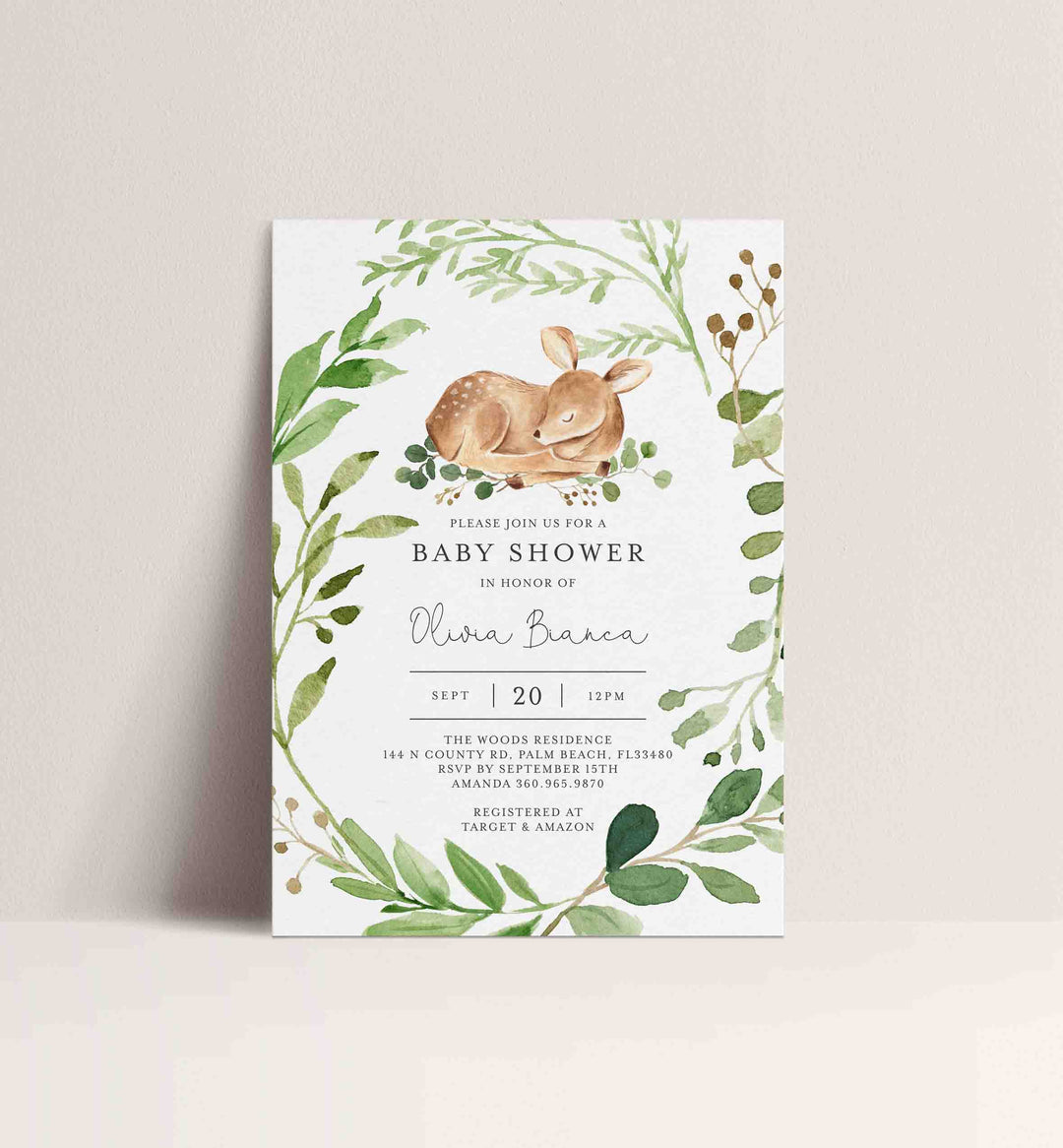 Baby Deer Baby Shower Invitation Printable