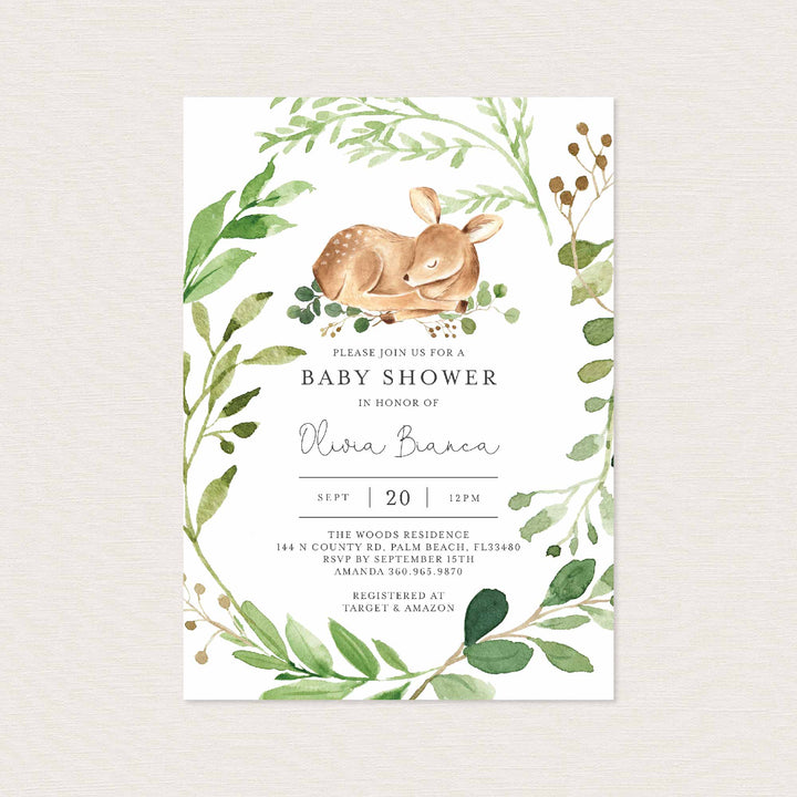 Baby Deer Baby Shower Invitation Printable