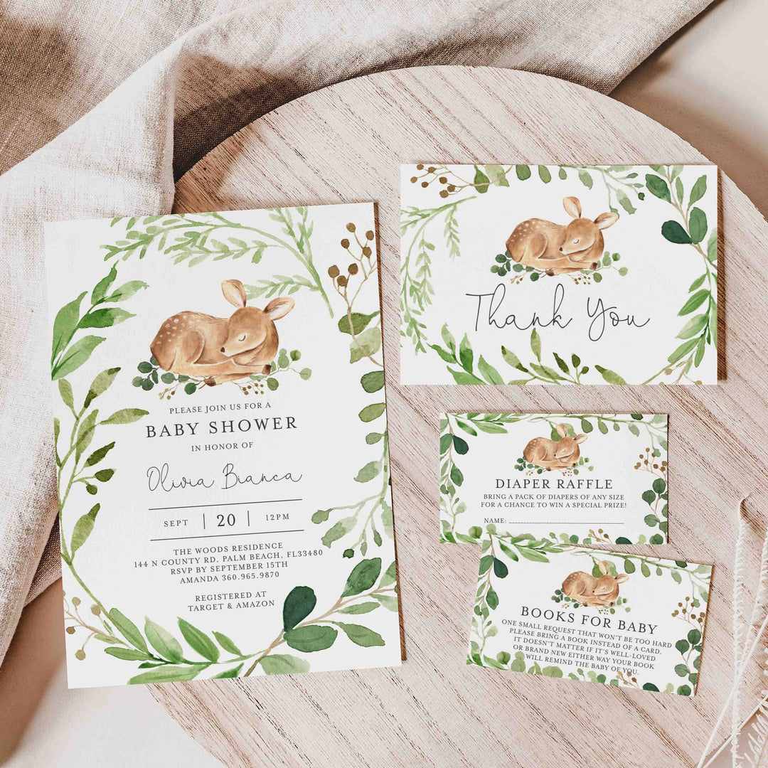 Baby Deer Baby Shower Suite Printable