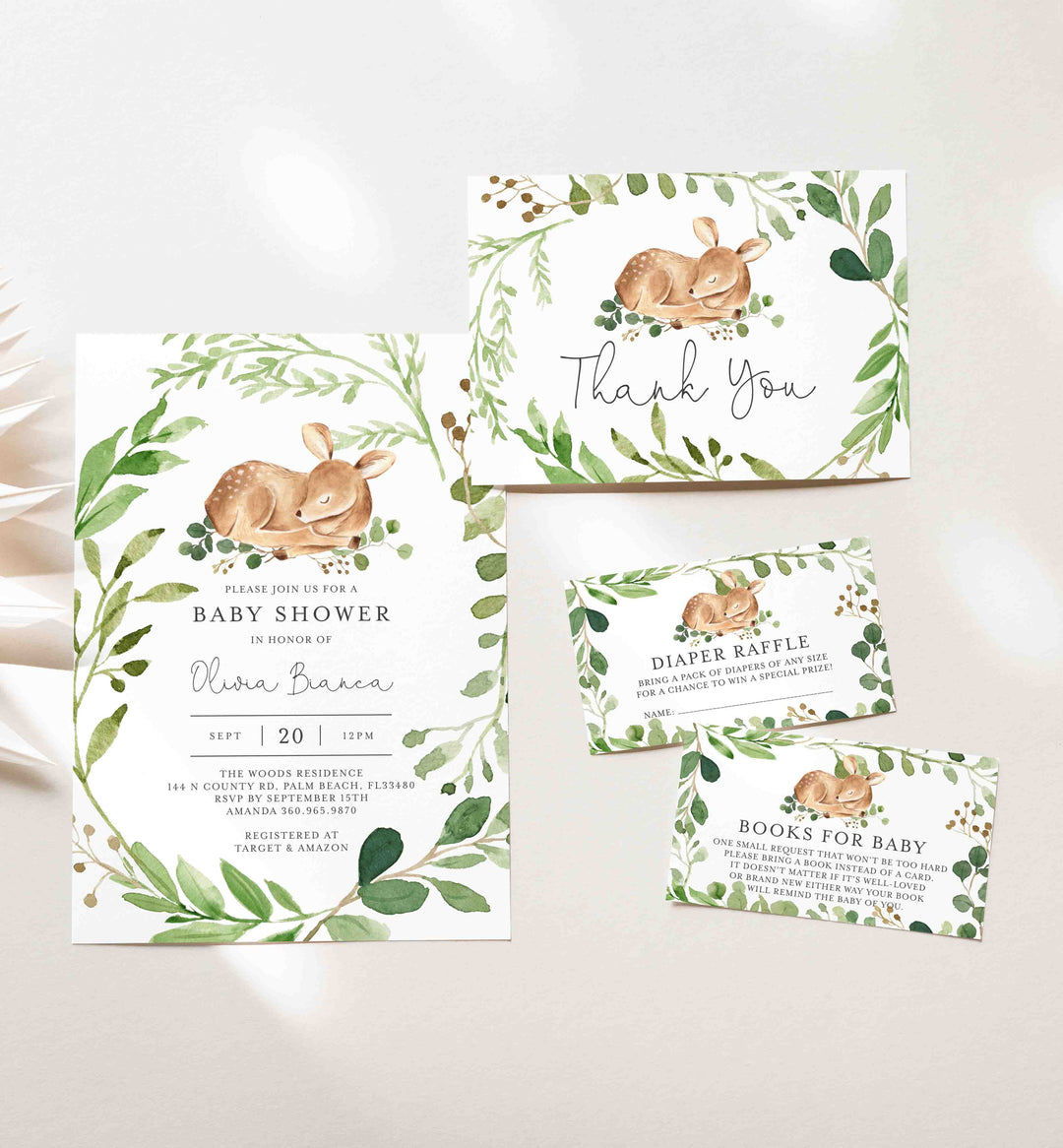 Baby Deer Baby Shower Suite Printable