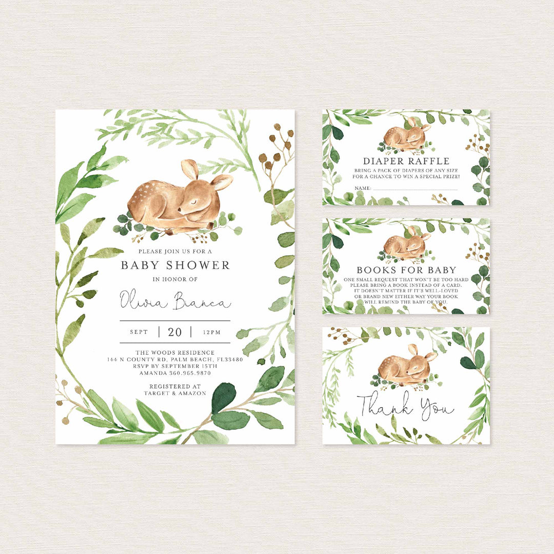 Baby Deer Baby Shower Suite Printable