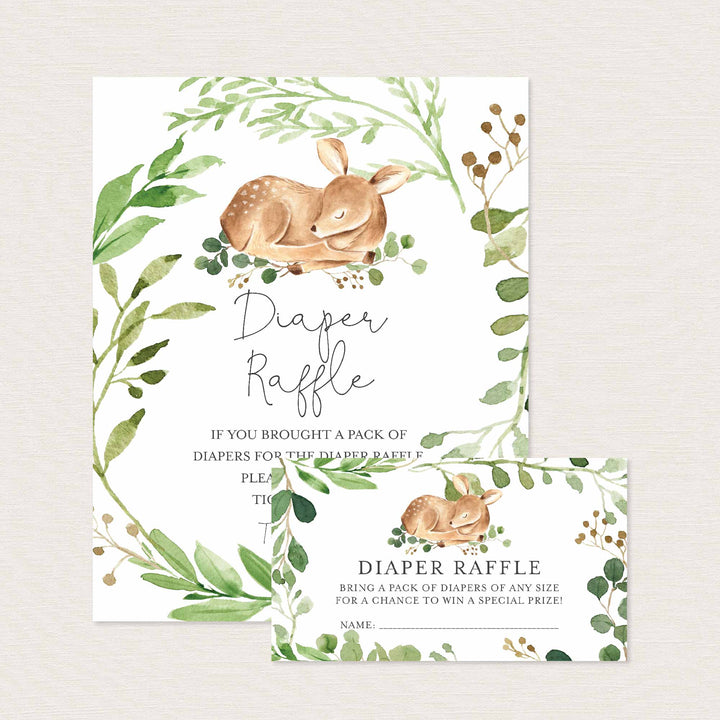 Baby Deer Baby Shower Diaper Raffle Printable