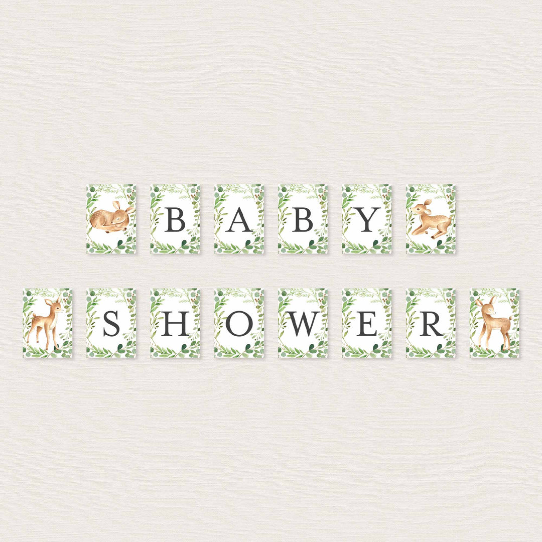 Baby Deer Baby Shower Party Banner Printable