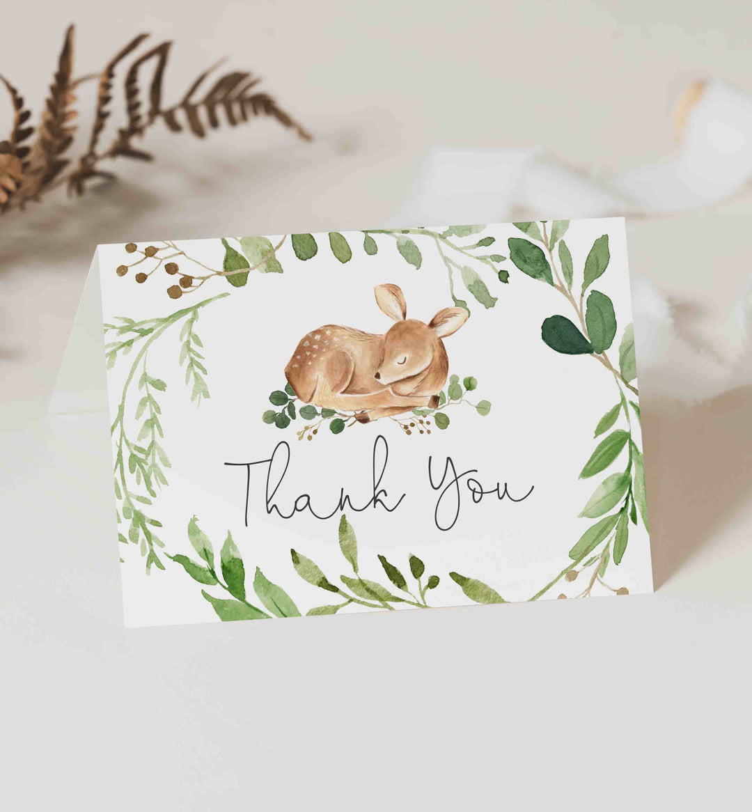 Baby Deer Baby Shower Thank You Card Printable