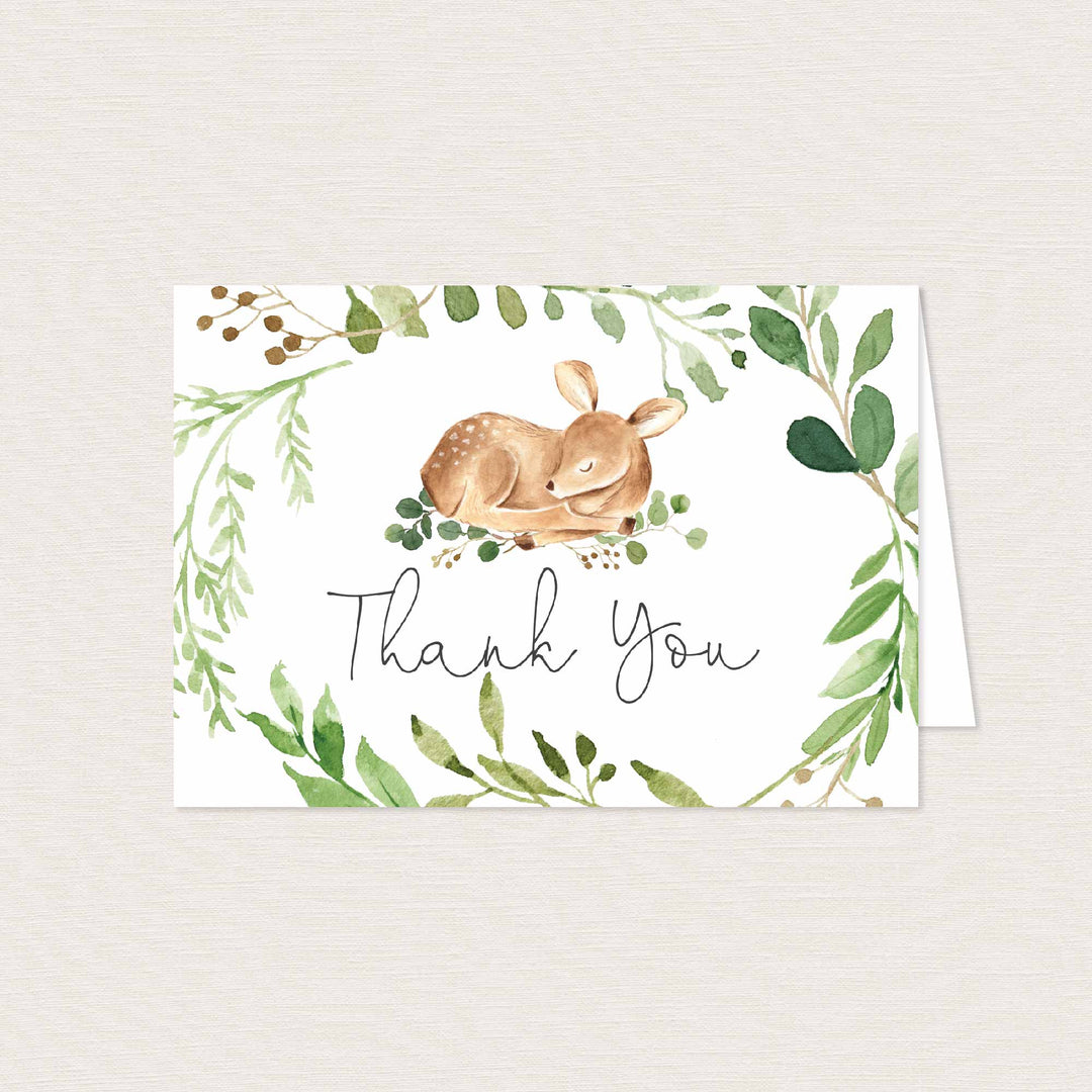 Baby Deer Baby Shower Thank You Card Printable