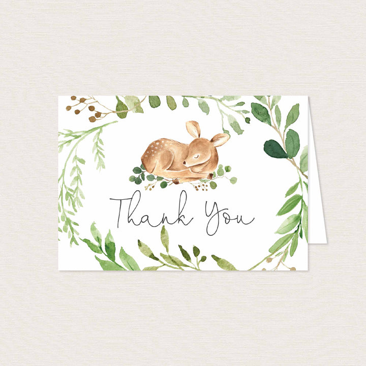 Baby Deer Baby Shower Thank You Card Printable