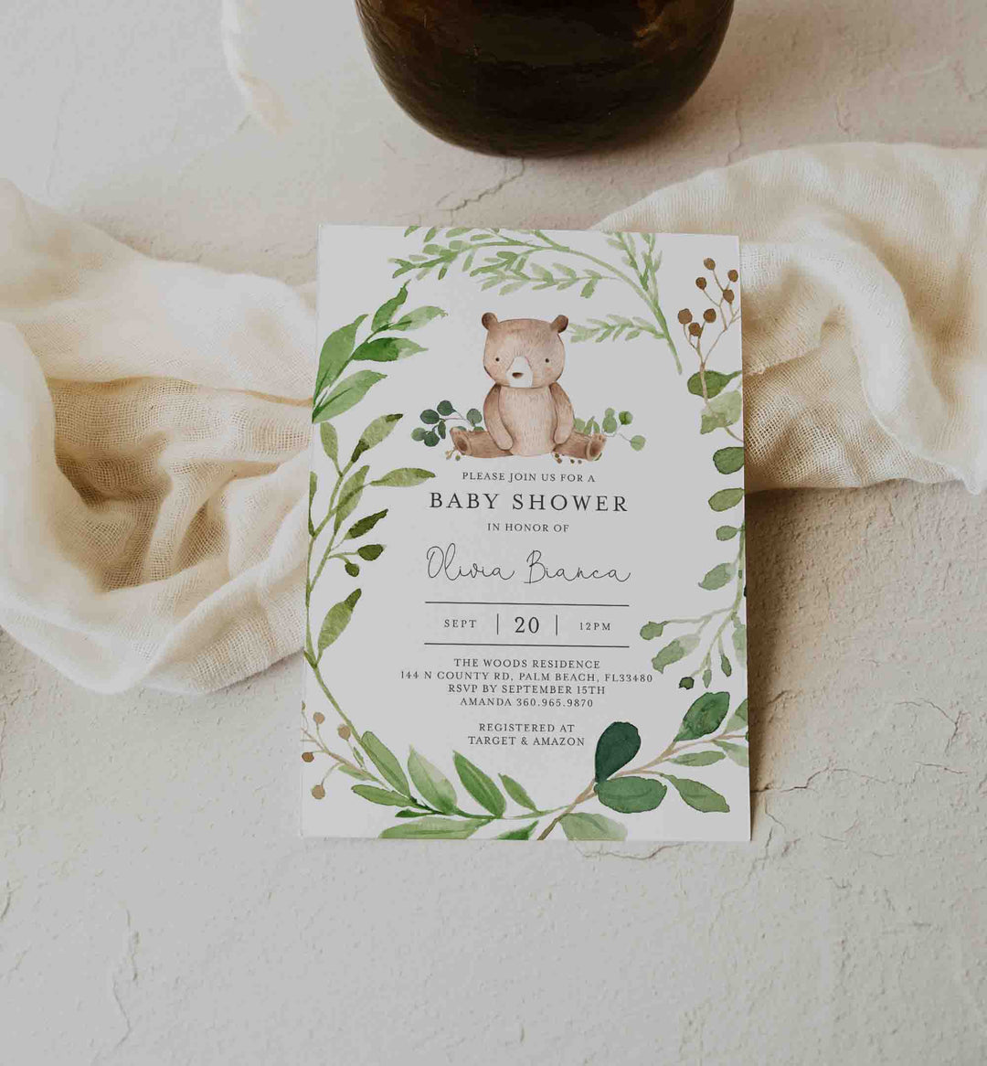 Baby Bear Baby Shower Invitation Printable