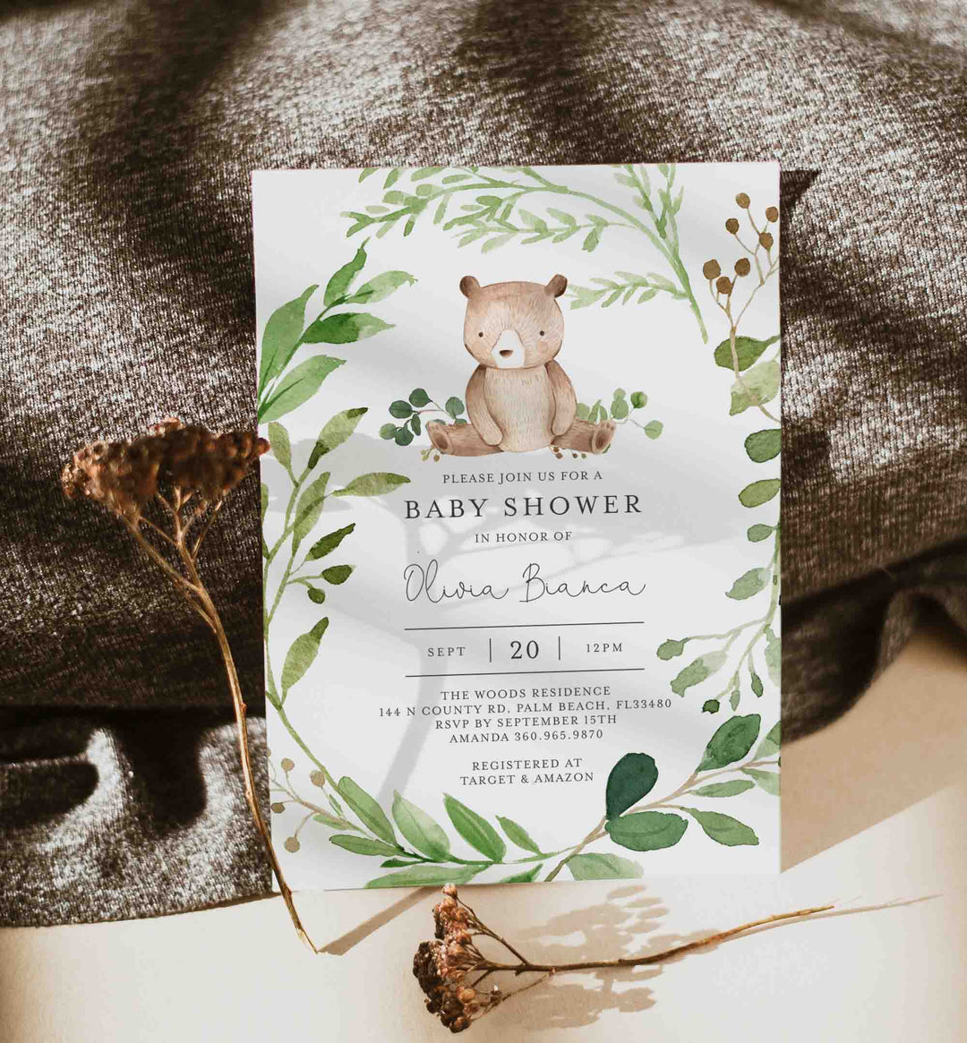 Baby Bear Baby Shower Invitation Printable