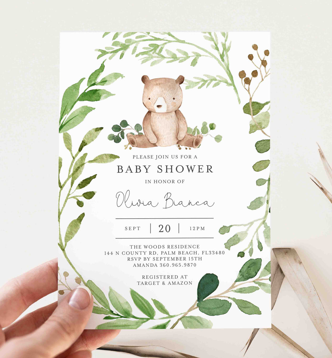 Baby Bear Baby Shower Invitation Printable