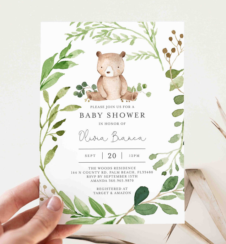 Baby Bear Baby Shower Invitation Printable