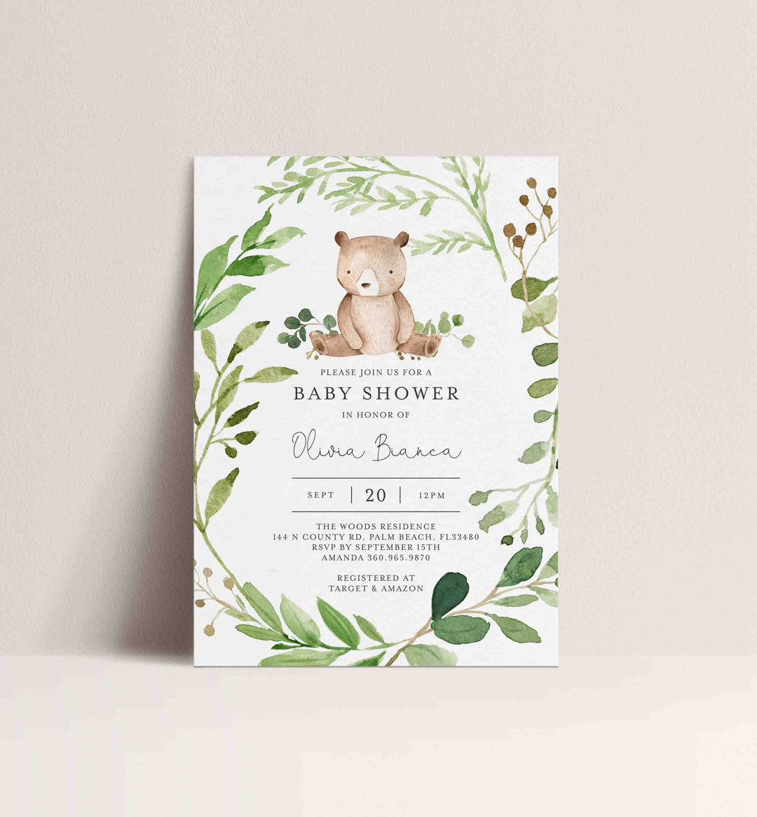 Baby Bear Baby Shower Invitation Printable