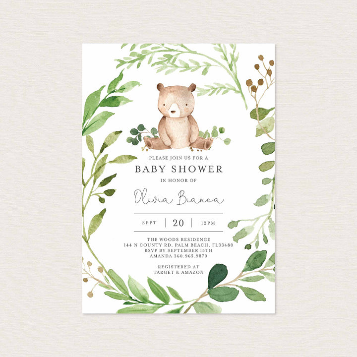 Baby Bear Baby Shower Invitation Printable