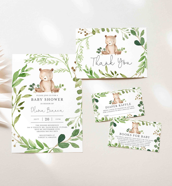 Baby Bear Baby Shower Suite Printable