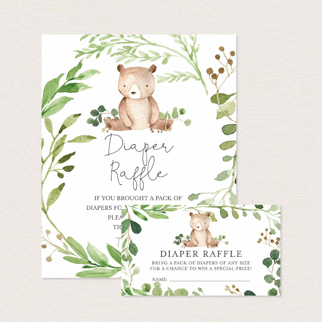 Baby Bear Baby Shower Diaper Raffle Printable