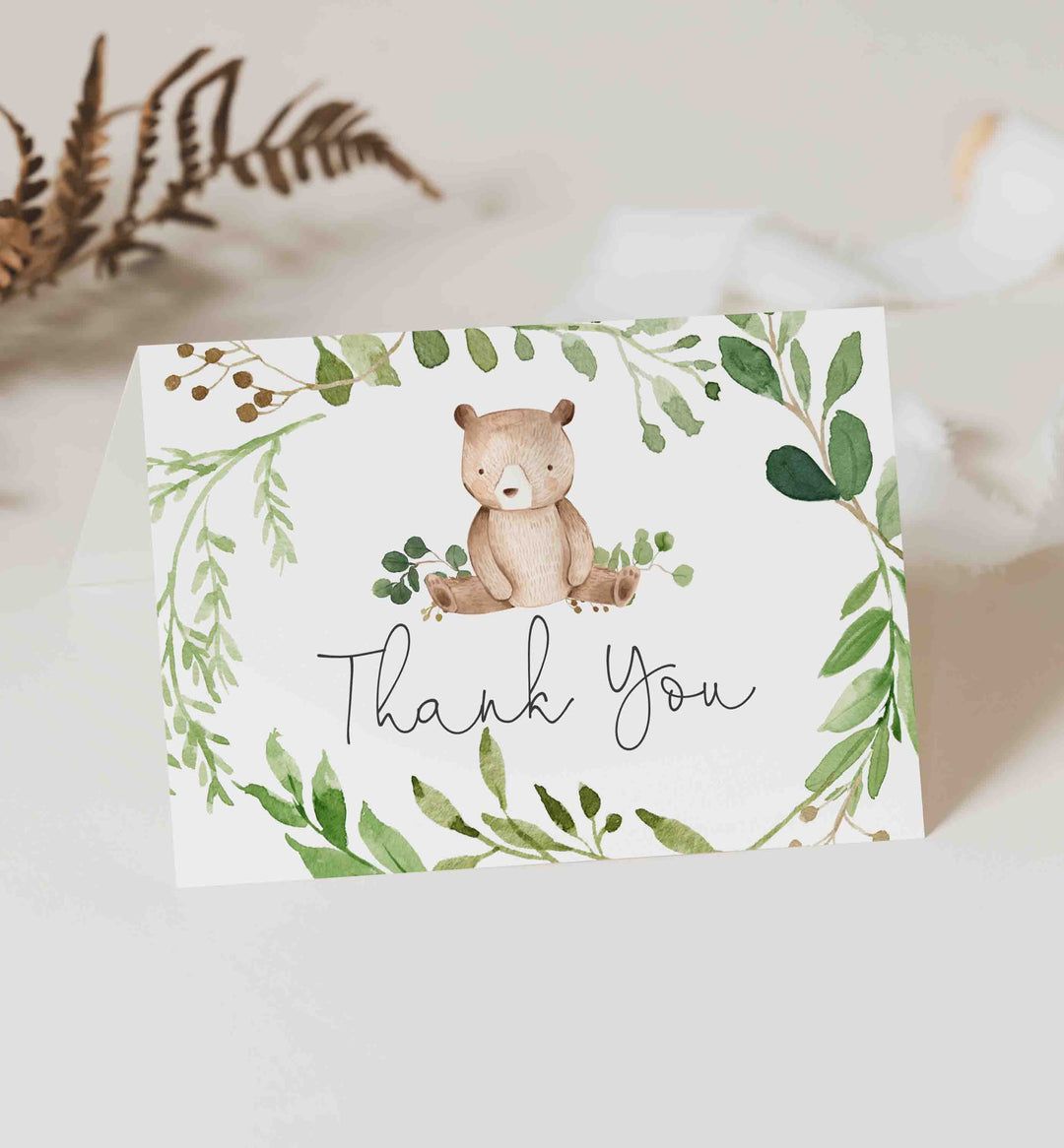 Baby Bear Baby Shower Thank You Card Printable