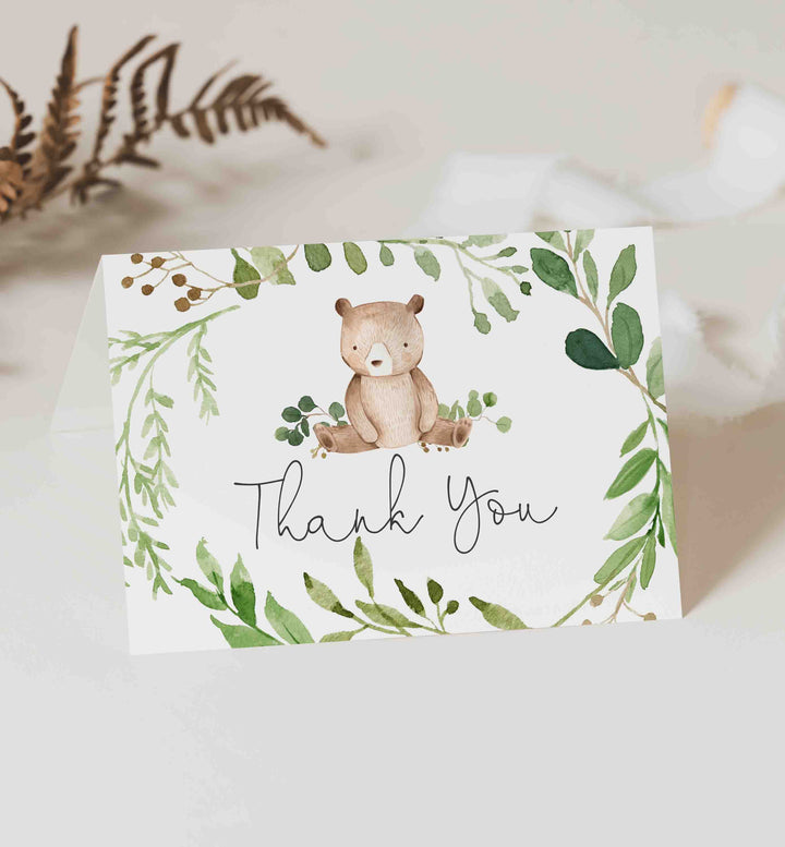 Baby Bear Baby Shower Thank You Card Printable